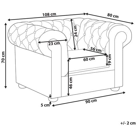 Poltrona Vintage In Pelle Beige Chesterfield - Foto 32