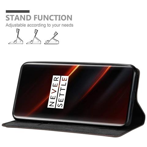 Cadorabo Custodia Compatibile Con Oneplus 7t Pro In Bruno Caffè - Coperchio Protettiva Con Chiusura Magnetica, Funzione Stand E Tasca Per Le Carte - Foto 2