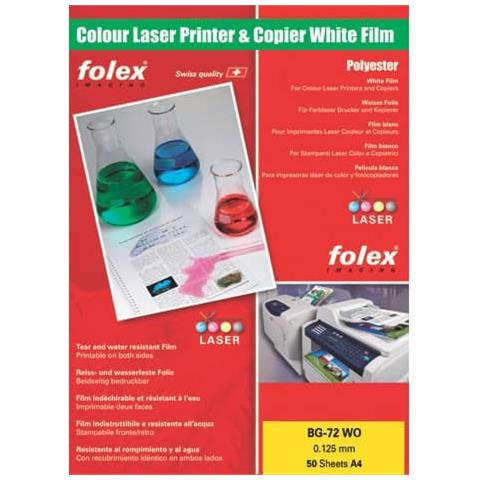 Film Per Laser E Copiatrici Bg-72 Wo Bianco Lucido 0,125 Mm A4 Conf. 50 Pezzi - 29729.125.44100 - Foto 1