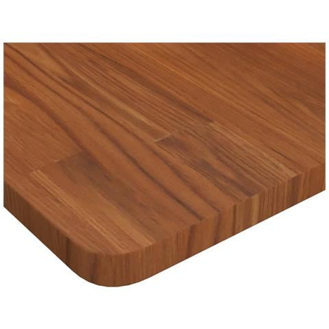 Piano Tavolo Quadrato Marrone Scuro 90x90x2,5cm Rovere Trattato - Foto 4