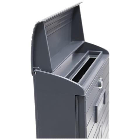 Mare E1065 Cassetta Postale Individuale In Plastica Resistente, Di Grandi Dimensioni, Dimensione L (riviste E Buste C4), Grigio - Foto 2