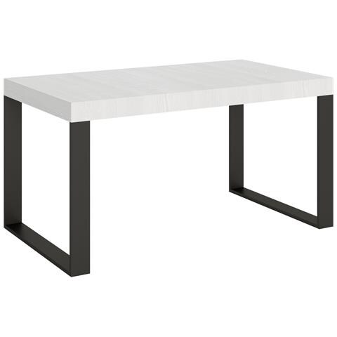 Tavolo Allungabile 90x160/420 Cm Tecno Telaio Antracite - Bianco Frassino - Foto 6