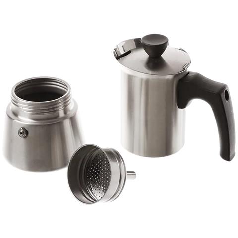Hez9es100 Inox Moka 4 Tazze Premium Quality Per Piani A Induzione - Foto 2