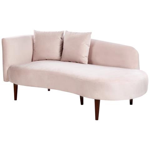 Chaise Longue Versione Sinistra Chaumont Velluto Rosa Pastello - Foto 2