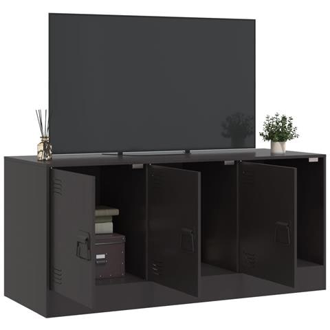 Mobile TV Nero 99x39x44 cm in Acciaio - Foto 2