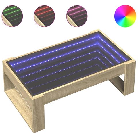 Tavolino Da Salotto Con Led Infinity Rovere Sonoma 90x53x30 Cm - Foto 2