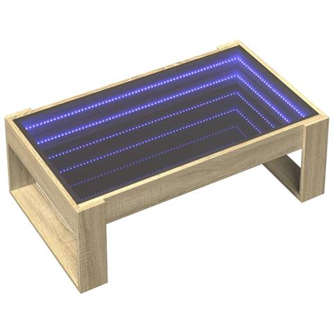 Tavolino Da Salotto Con Led Infinity Rovere Sonoma 90x53x30 Cm - Foto 3