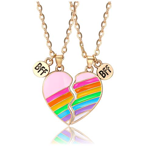 Collana Puzzle Cuore Collana Dell'amicizia, Confezione Da 2 Multicolor - Foto 1