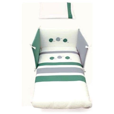 Piumone lettino 0687ASTRIDG ASTRID set 3 pezzi Bianco, Verde e Gr - Foto 1
