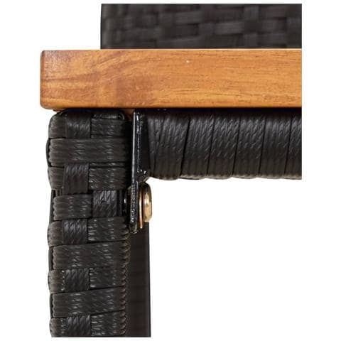 Set Bar Giardino 3 pz Nero Polyrattan e Legno Massello Acacia - Foto 2