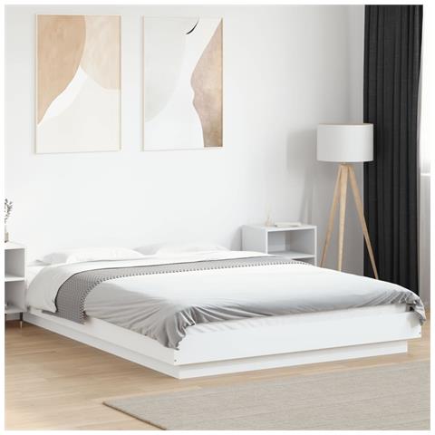 Giroletto Con Luci Led Bianco 120x190 Cm In Legno Multistrato - Foto 1