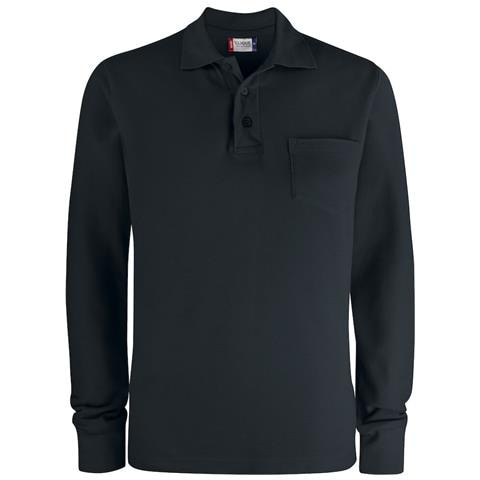 Basic Polo L /s Pocket Nero L - Foto 1