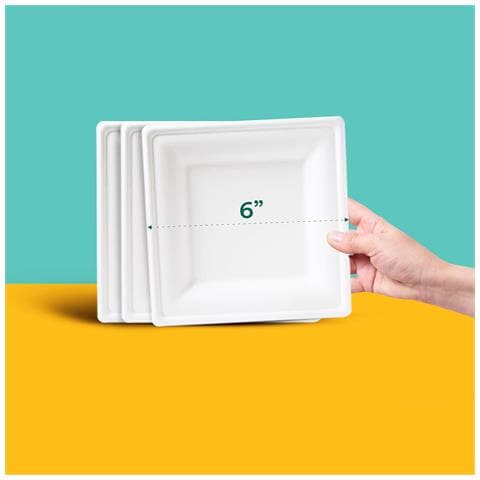 Eco Soul Piatti Di Carta Ecologica Quadrati Da 15 Cm 200 Pz. - Foto 4