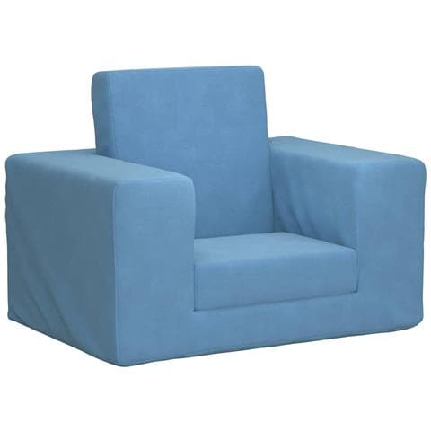 Divano per Bambini Blu in Morbido Peluche - Foto 1