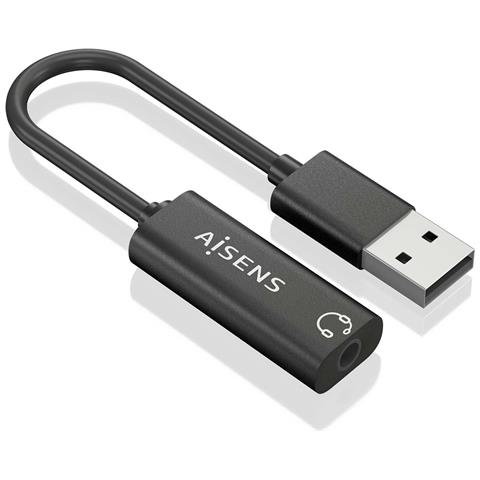 AISENS A106-0770, USB-A, 3,5 mm, 0,1 m, Nero - Foto 4