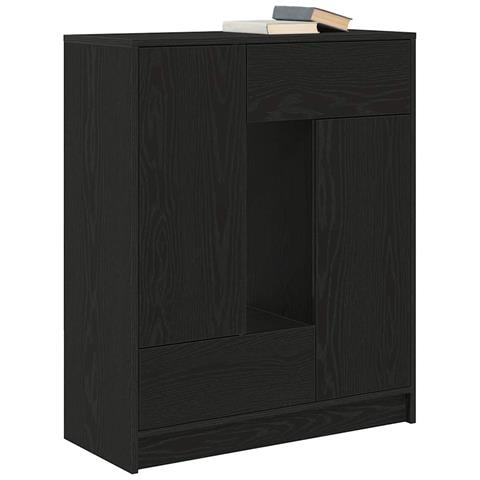Credenza con Cassetti e Ante Rovere Nero 73x31x90 cm - Foto 9