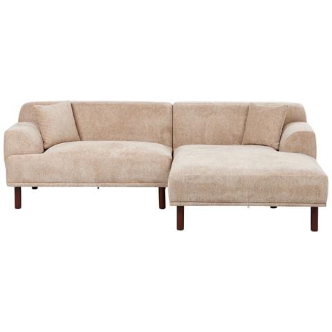 Divano Angolare 3 Posti Holt Tessuto Beige Lato Sinistro - Foto 2