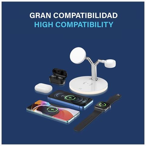 Stazione Di Ricarica Rapida 3 In 1 Wireless Qi, Magsafe, Supporta Qc3.0 E Pd. Per Apple Watch, Airpods E Iphone Compatibile Con Magsafe. - Foto 2
