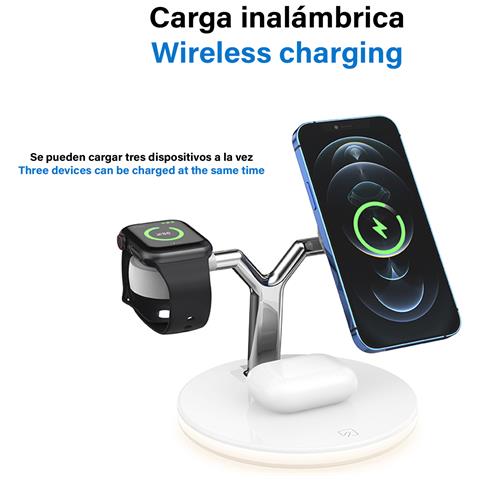 Stazione Di Ricarica Rapida 3 In 1 Wireless Qi, Magsafe, Supporta Qc3.0 E Pd. Per Apple Watch, Airpods E Iphone Compatibile Con Magsafe. - Foto 7