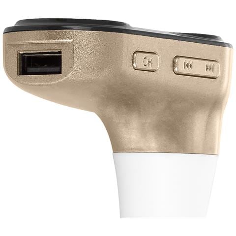 Carc8 Vivavoce Bluetooth Per Auto Con Trasmettitore Fm 7x9x3 Cm. Colore: Oro - Foto 2