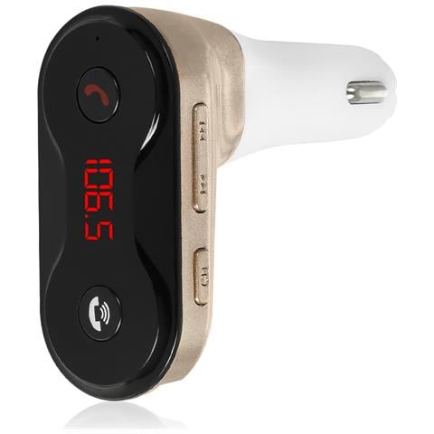 Carc8 Vivavoce Bluetooth Per Auto Con Trasmettitore Fm 7x9x3 Cm. Colore: Oro - Foto 6
