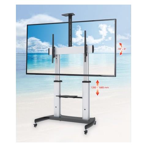 461672 Supporti a parete per TV 2,54 m (100") Pavimento Argento - Foto 6