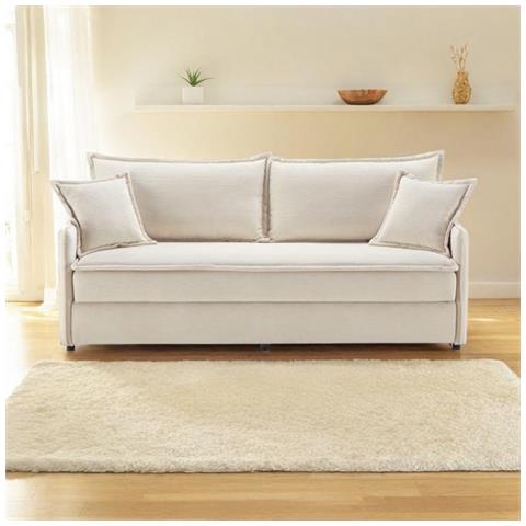 Divano Letto Ghide Con Contenitore Colore Panna 217x86x95 Cm. - Foto 1