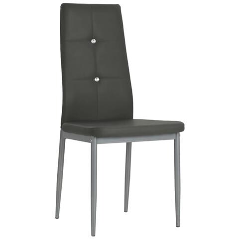 Lusso Casadino - Sedie Da Pranzo 2 Pz Grigie In Similpelle - Foto 1