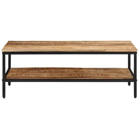 Tavolino 100x50x35 Cm In Legno Massello Di Mango Grezzo - Foto 1