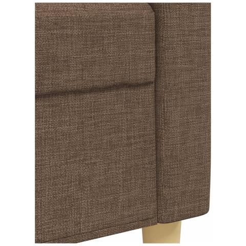 Set Divani 4 pz con Poggiapiedi e Cuscini Marrone Tessuto - Foto 9