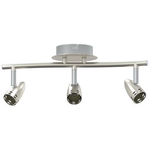 Faretto da soffitto 3 vie regolabile Nichel opaco GU10 - Foto 1
