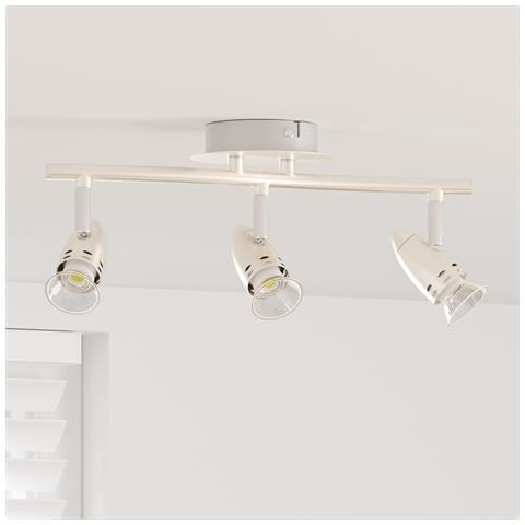 Faretto da soffitto 3 vie regolabile Nichel opaco GU10 - Foto 2