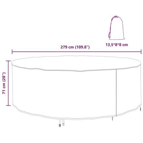 Copertura per mobili da esterno 279 x 279 x 71 cm Tessuto 420D - Foto 9