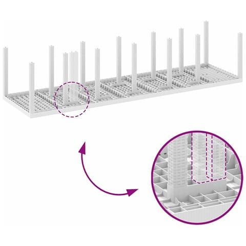 Tavolo da Giardino Bianco 350 x 100 x 73 cm polyrattan - Foto 8