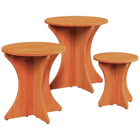 Tavolino da salotto 3 pcs Cera marrone 46 x 46 x 47 cm - Foto 1