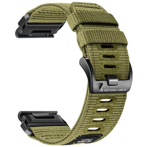 Cinturino In Nylon A Sgancio Rapido Compatibile Con Garmin Fenix 8/7x / 6x /epix Pro Green 26 Millimetri - Foto 2