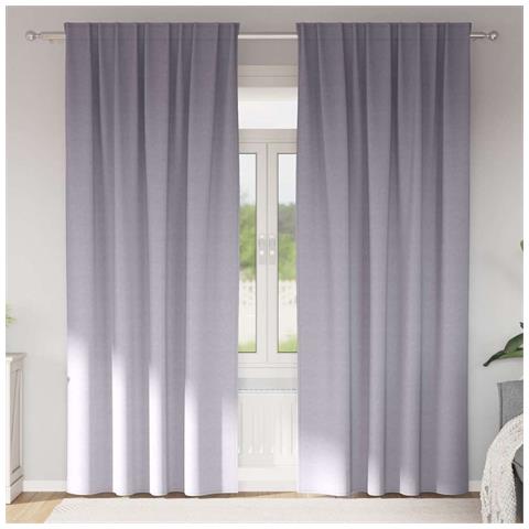 Tende con tende 2 pcs Grigio Metallico Poliestere - Foto 2