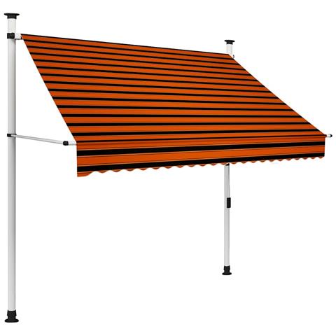 Lusso Casadino -  Tenda Da Sole Retrattile Manuale 200 Cm Arancione E Marrone - Foto 2