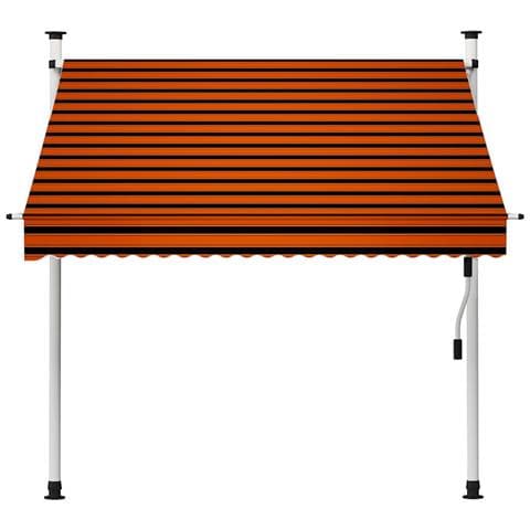 Lusso Casadino -  Tenda Da Sole Retrattile Manuale 200 Cm Arancione E Marrone - Foto 1