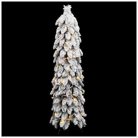 Albero di Natale Artificiale con 60 LED e Neve Floccata 120 cm - Foto 2