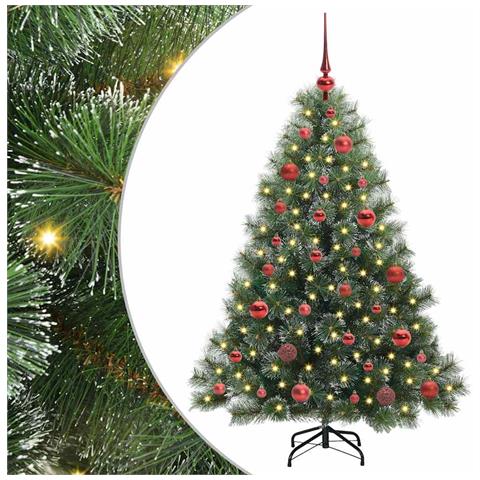 Albero di Natale artificiale con 150 LED Verde 150 cm PE e PVC - Foto 1
