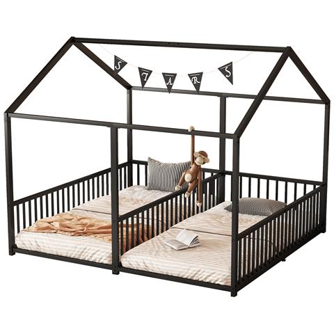 Letto A Castello Modello Casa In Metallo, Per Due Bambini, Robusto - Foto 1