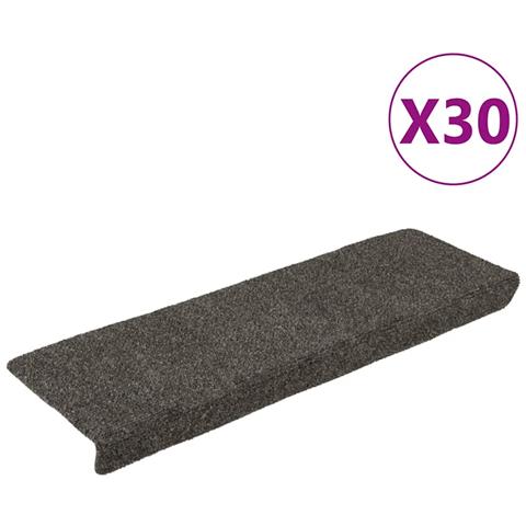 Tappetini per scale autoadesivi 30 pz 65x21x4 cm Antracite Bordo rettangolare - Foto 1