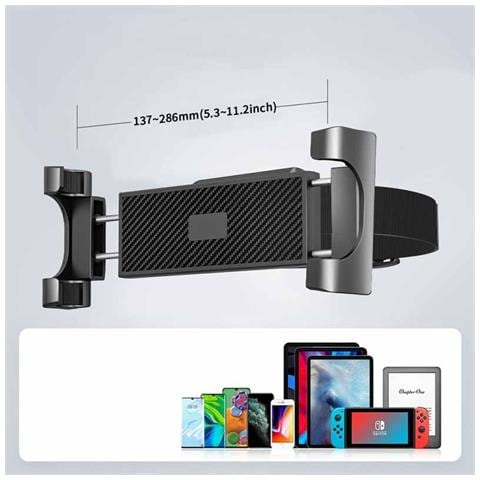Supporto Per Telefono Poggiatesta Auto - Nero, Rotazione A 360° Regolabile, Compatibile Con Dispositivi Da 4,7-12,9 Pollici - Foto 3