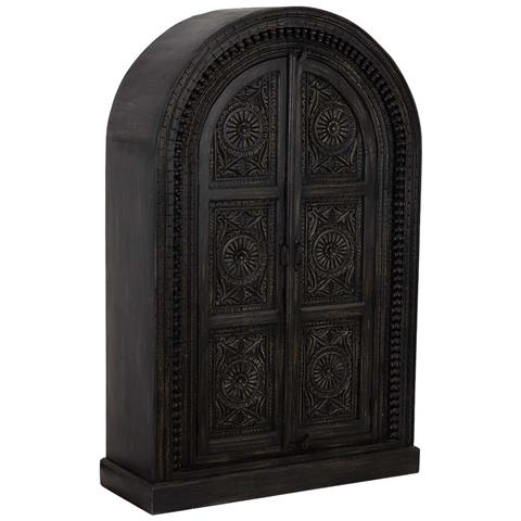 Armadio In Legno Nero Fatto A Mano, 112x41x181h Cm - Foto 1