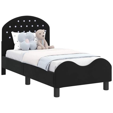 Struttura letto per bambini con testata Nero 70 x 140 cm - Foto 1
