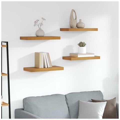 Scaffale da parete 4 pcs Marrone 50 x 23 x 4 cm - Foto 2