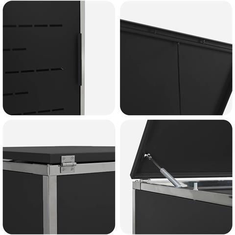 Stoccaggio contenitore a ruote Nero 77,5 x 69 x 112,5 cm - Foto 9