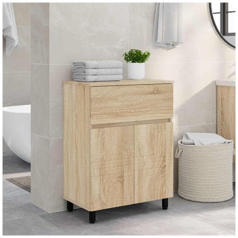 Mobiletto da bagno Rovere Sonoma 60 x 35 x 80 cm - Foto 2
