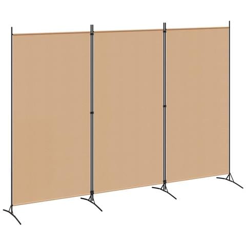 Paravento a 3 pannelli Beige 260 x 180 cm Tessuto - Foto 1